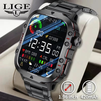 2024 Rugged Military Smart Watch Men Outdoor Watches Lp68 Waterproof 2.01" Al Voice Bluetooth Call Smartwatch for Android Los